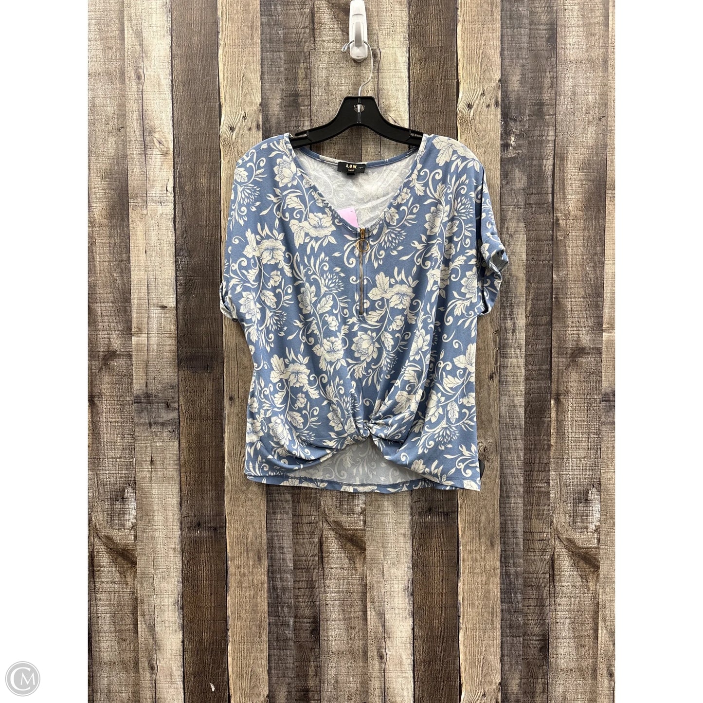 Top Short Sleeve By Cme In Blue, Size: L