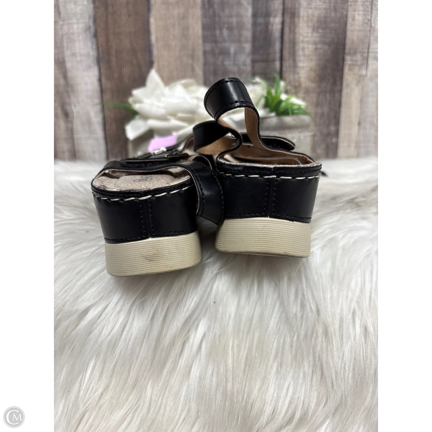 Sandals Heels Platform By Spring Step In Black, Size: 8