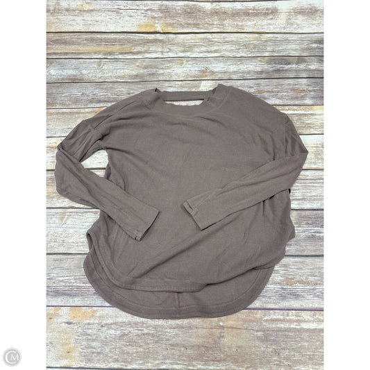 Athletic Top Long Sleeve Collar By Athleta In Brown, Size: S