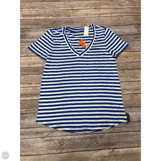 Top Short Sleeve By Loft In Blue & White, Size: S