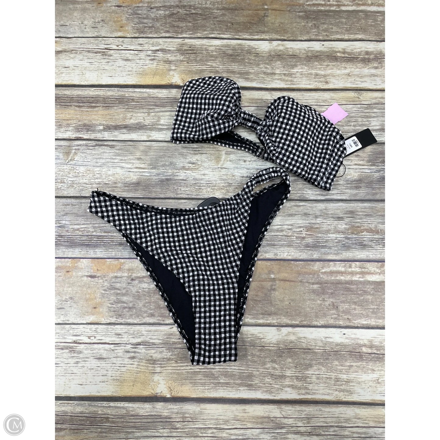 Swimsuit 2pc By Fashion Nova In Checkered Pattern, Size: L