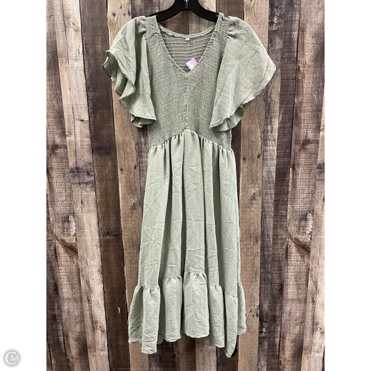 Dress Casual Midi By Cmf In Green, Size: L