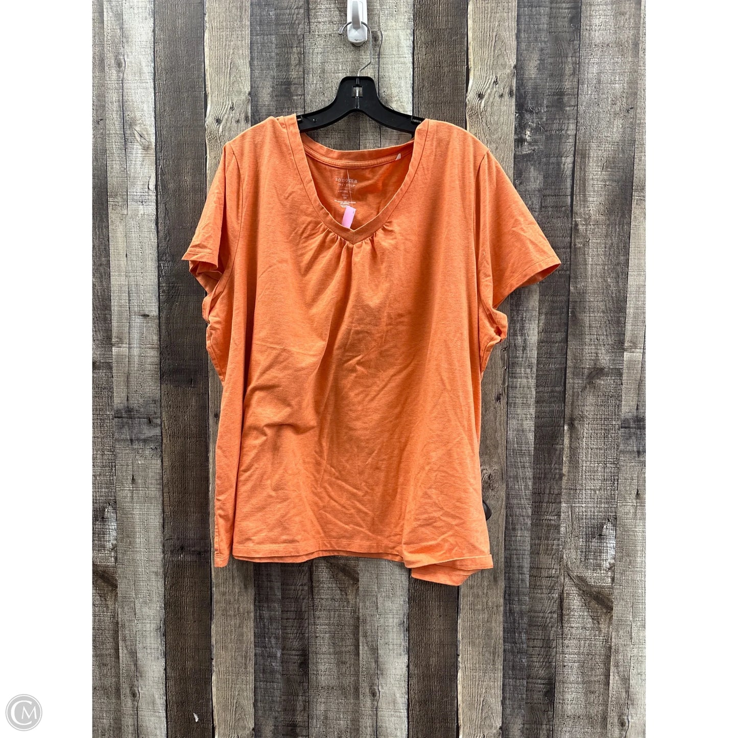 Top Short Sleeve Basic By Sonoma In Orange, Size: 3x