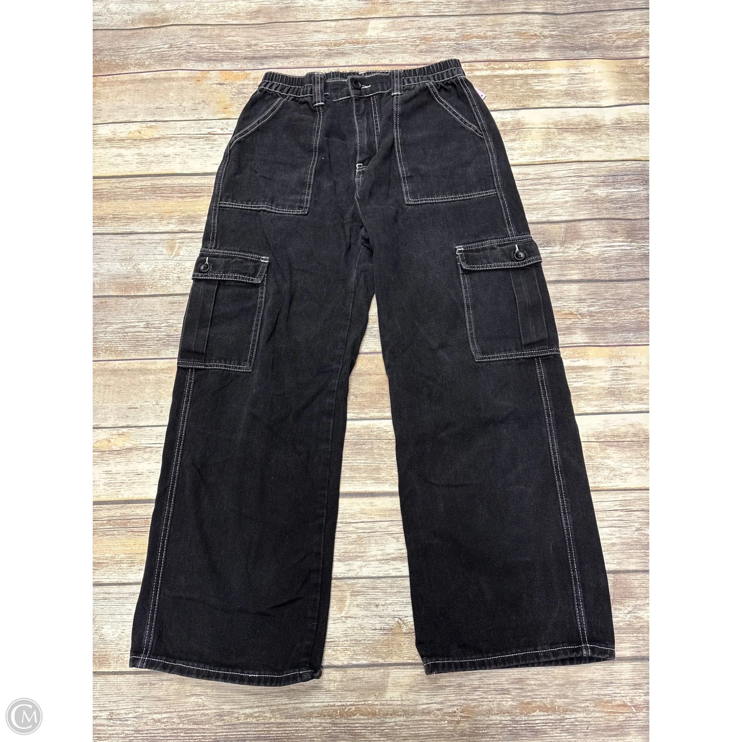 Jeans Wide Leg By Shein In Black, Size: L