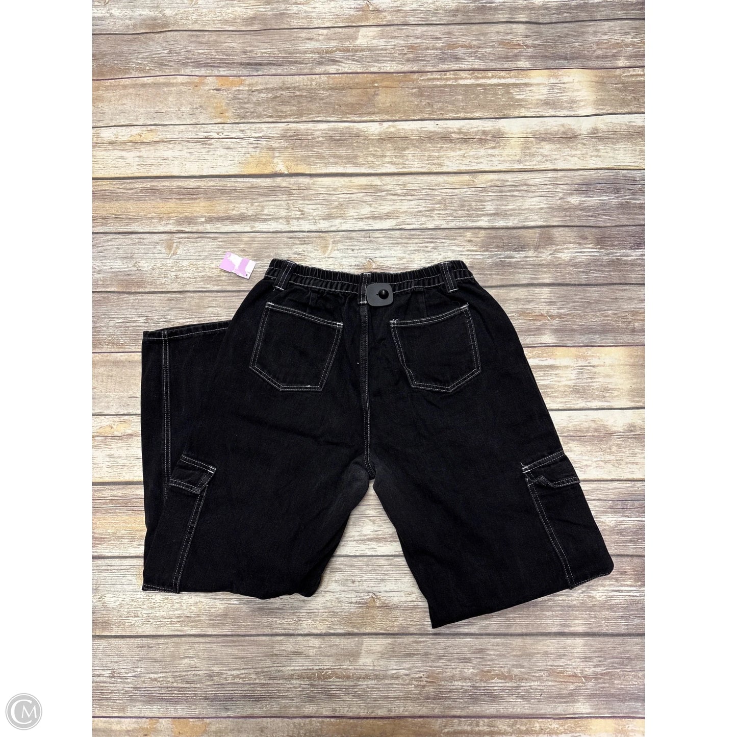 Jeans Wide Leg By Shein In Black, Size: L