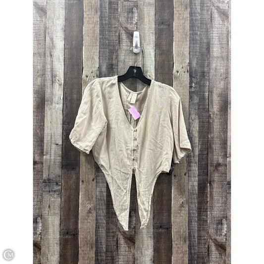 Top Short Sleeve By Japna In Brown, Size: M