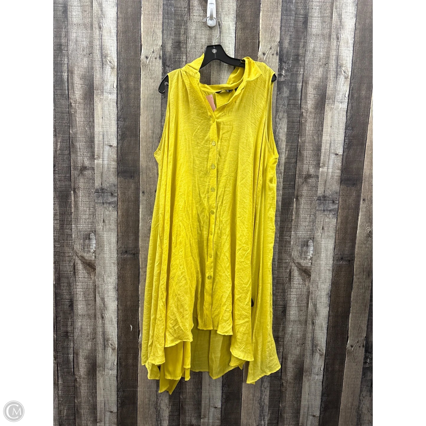 Dress Casual Midi By Mlle Gabrielle In Yellow, Size: 3x