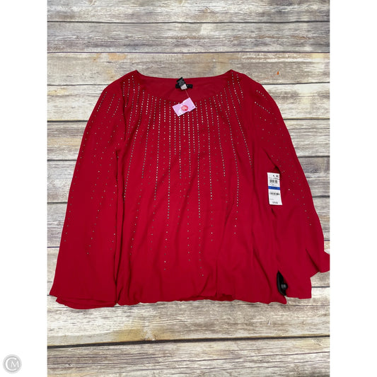 Top Long Sleeve By Alfani In Red, Size: Xl