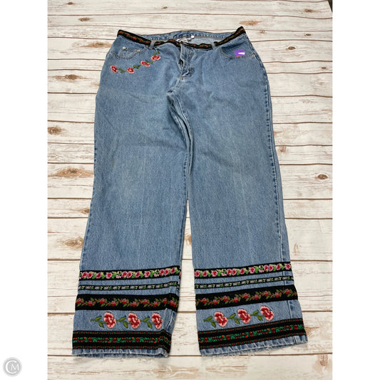 Jeans Wide Leg By Cme In Floral Print, Size: 20