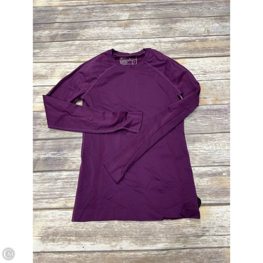 Athletic Top Long Sleeve Collar By Cme In Purple, Size: S