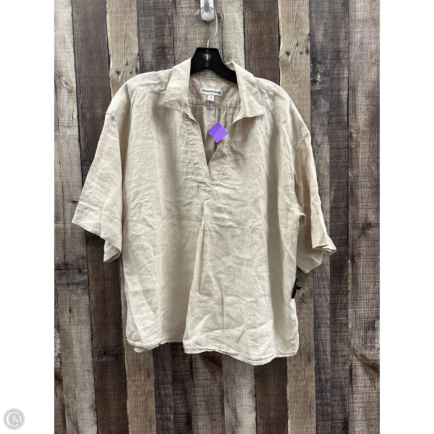 Top Short Sleeve By Cmc In Brown, Size: 10