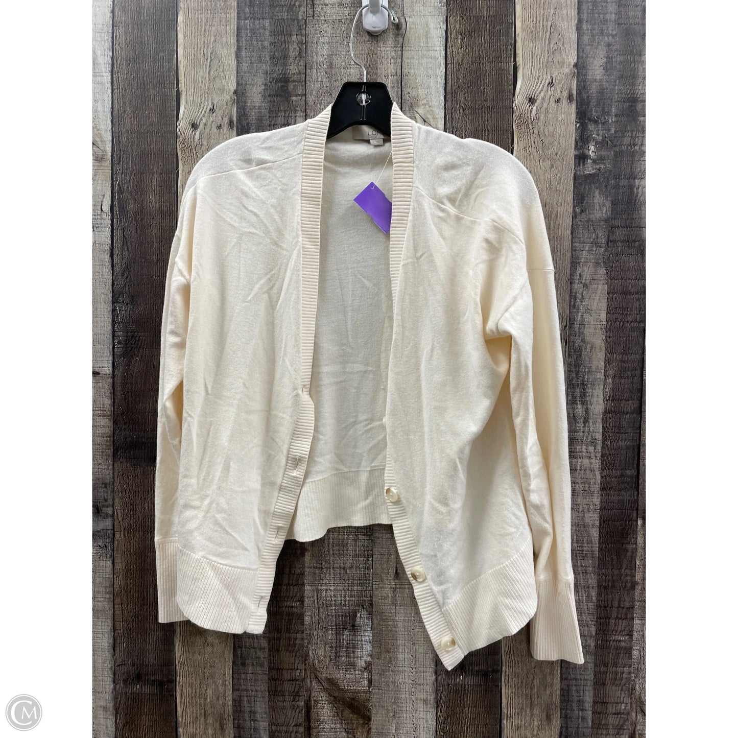 Cardigan By Loft In Cream, Size: M