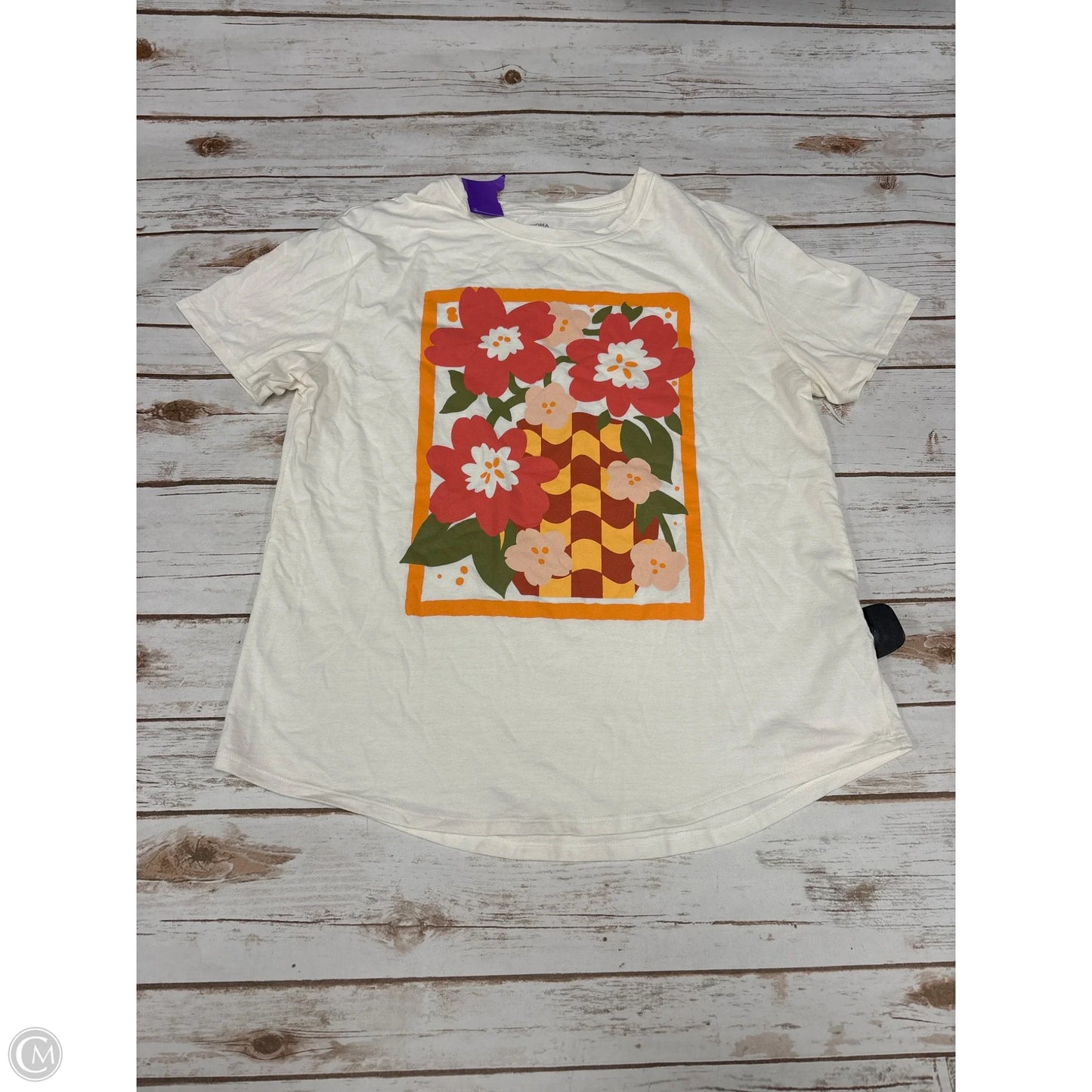 Top Short Sleeve Basic By Sonoma In White, Size: M