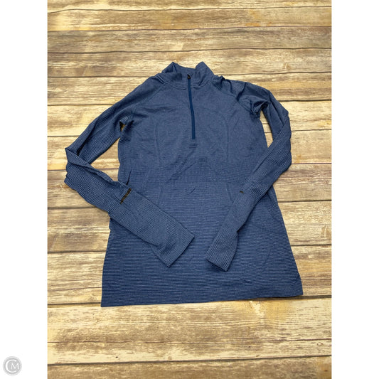 Athletic Top Long Sleeve Collar By Lululemon In Blue, Size: S