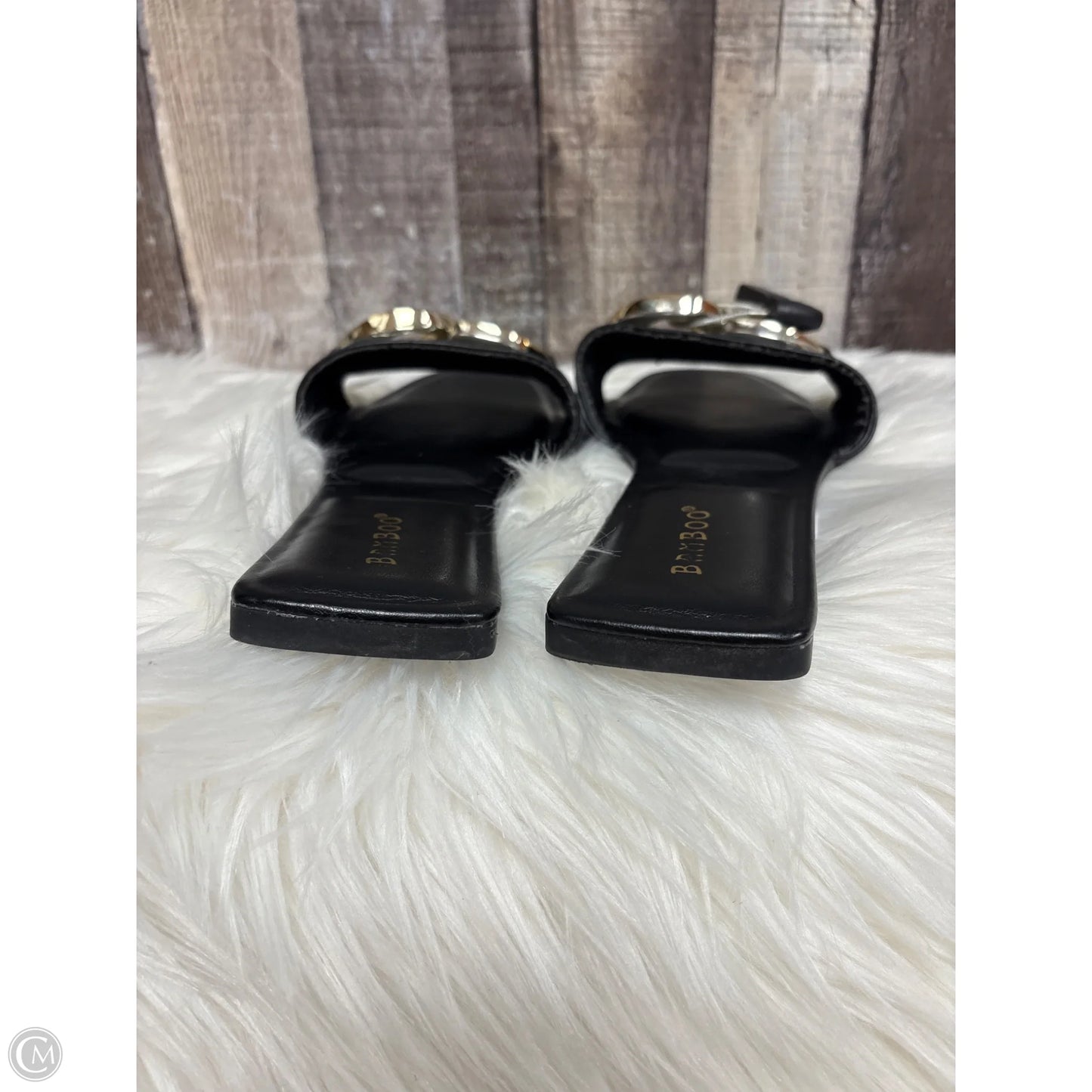 Sandals Flats By Bamboo In Black, Size: 9