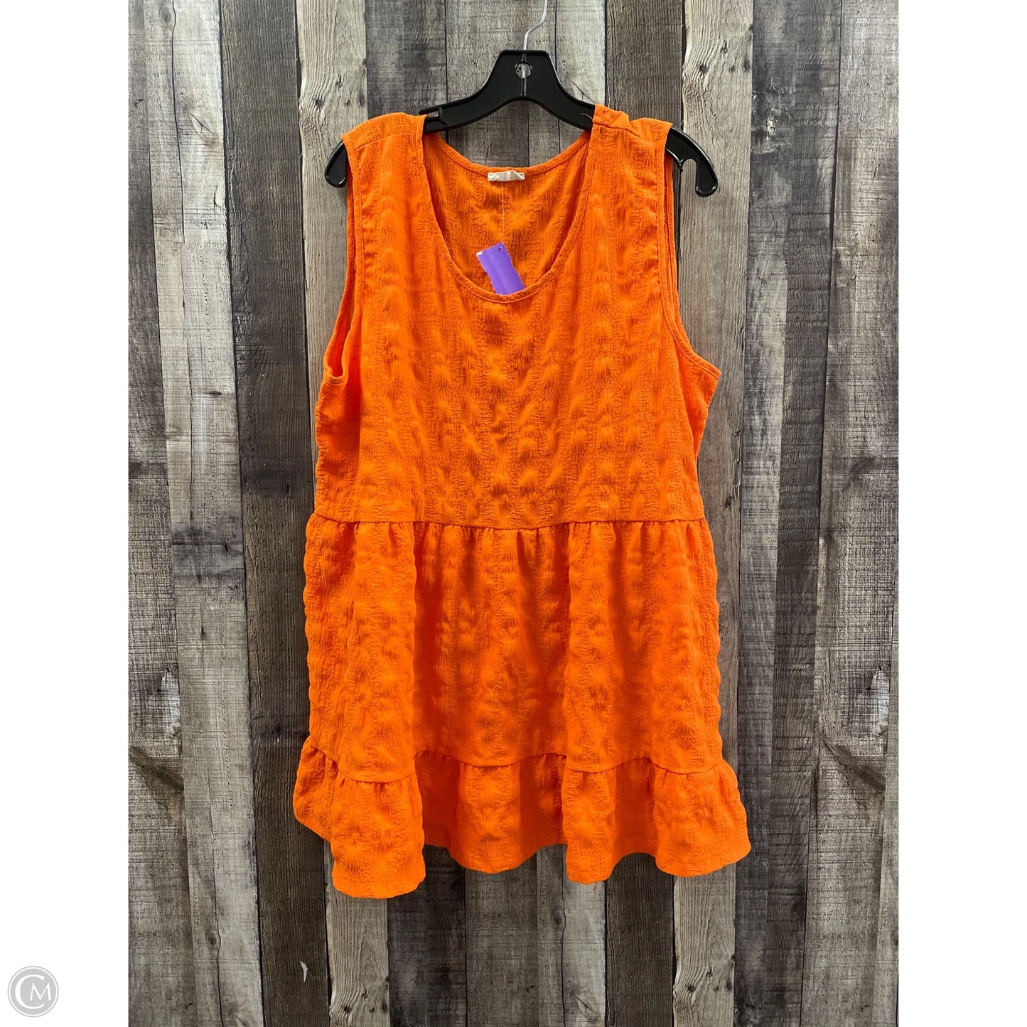 Top Sleeveless By Cme In Orange, Size: 3x