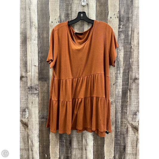 Top Short Sleeve By Chris And Carol In Orange, Size: 3x