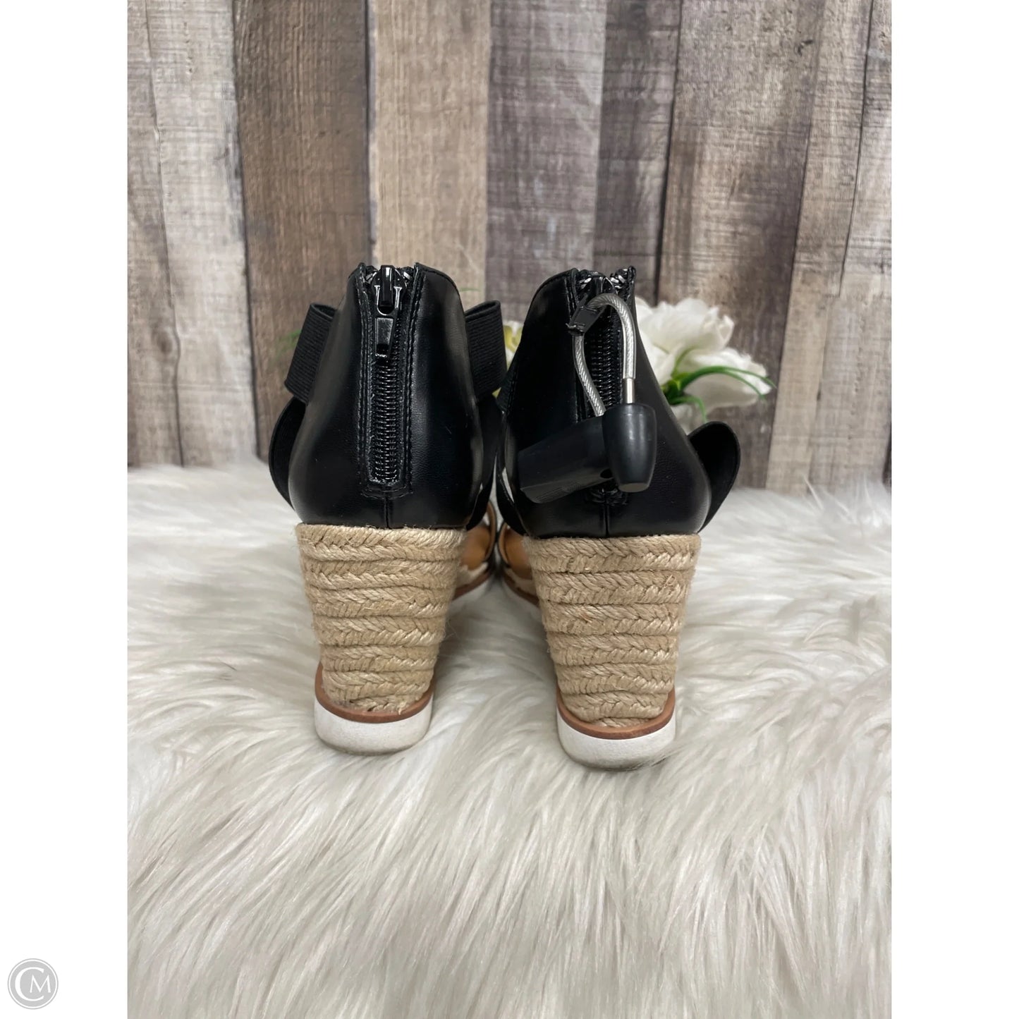 Sandals Heels Wedge By Joie In Black, Size: 6.5