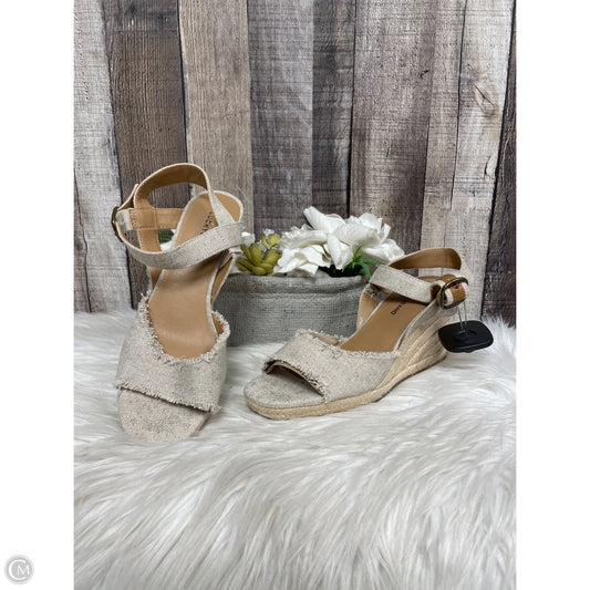 Sandals Heels Wedge By Lucky Brand In Tan, Size: 6.5
