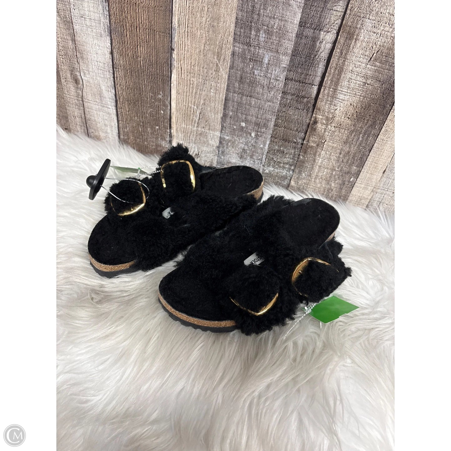 Sandals Flats By Birkenstock In Black, Size: 7