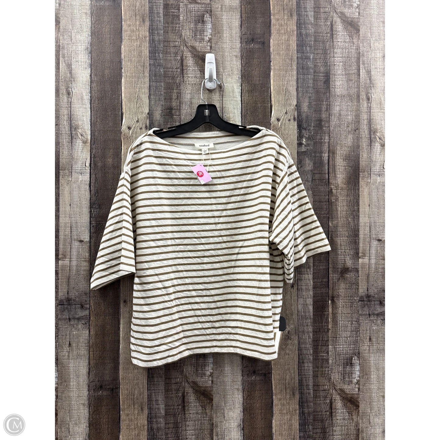 Top Short Sleeve By Cme In Striped Pattern, Size: Xl