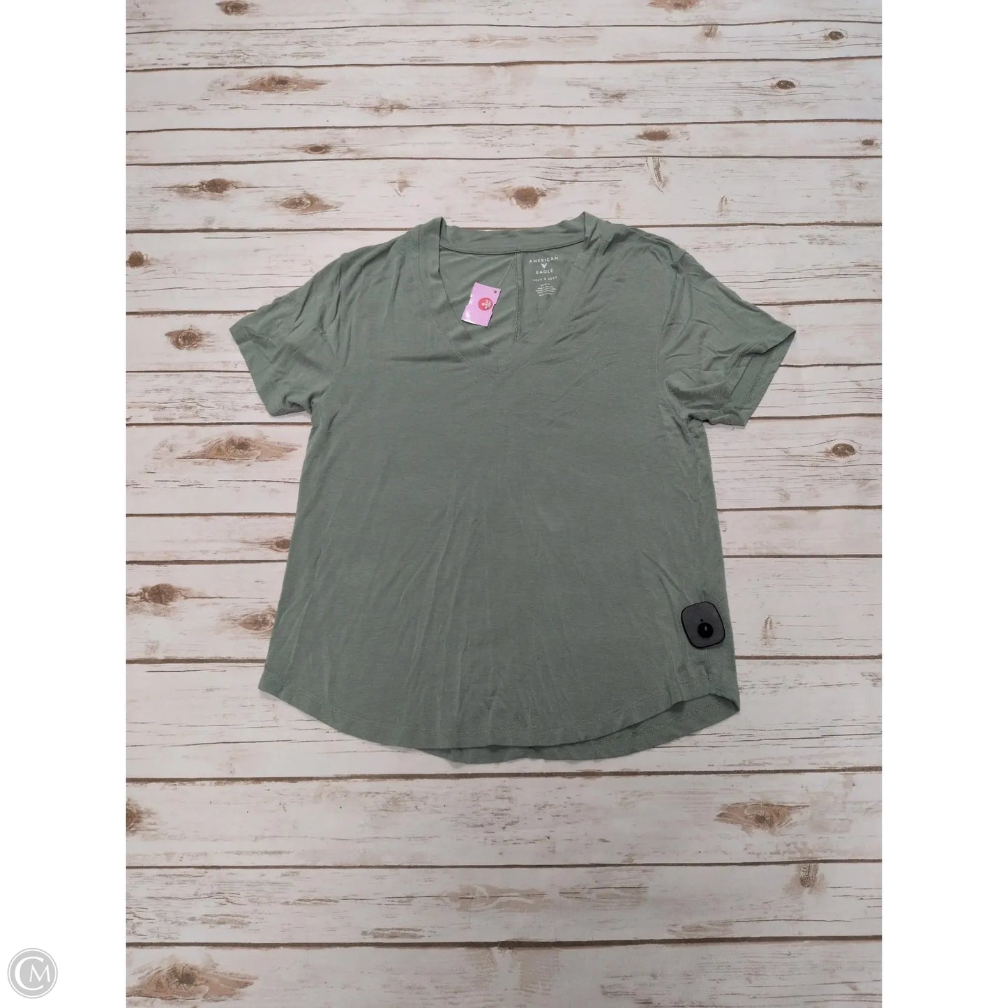 Top Short Sleeve Basic By American Eagle In Green, Size: M