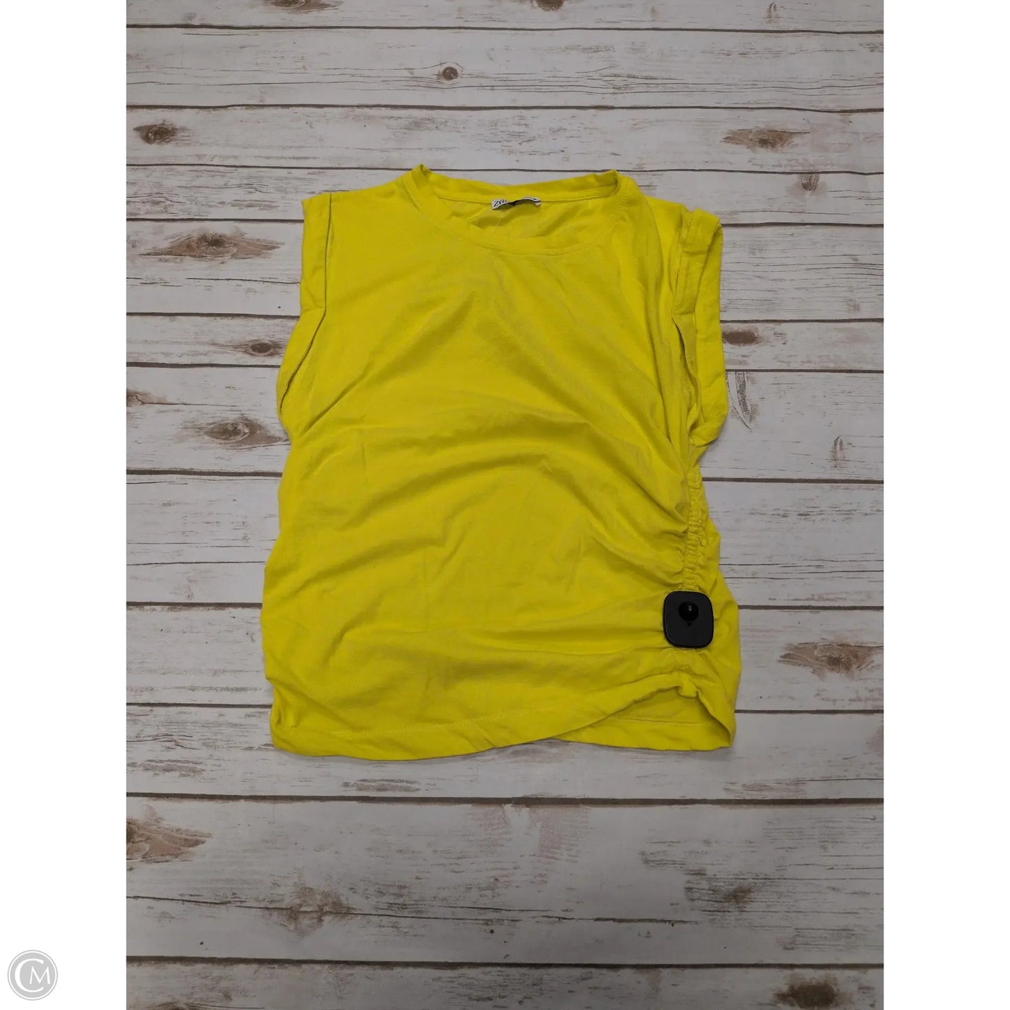 Top Short Sleeve By Zara In Yellow, Size: L
