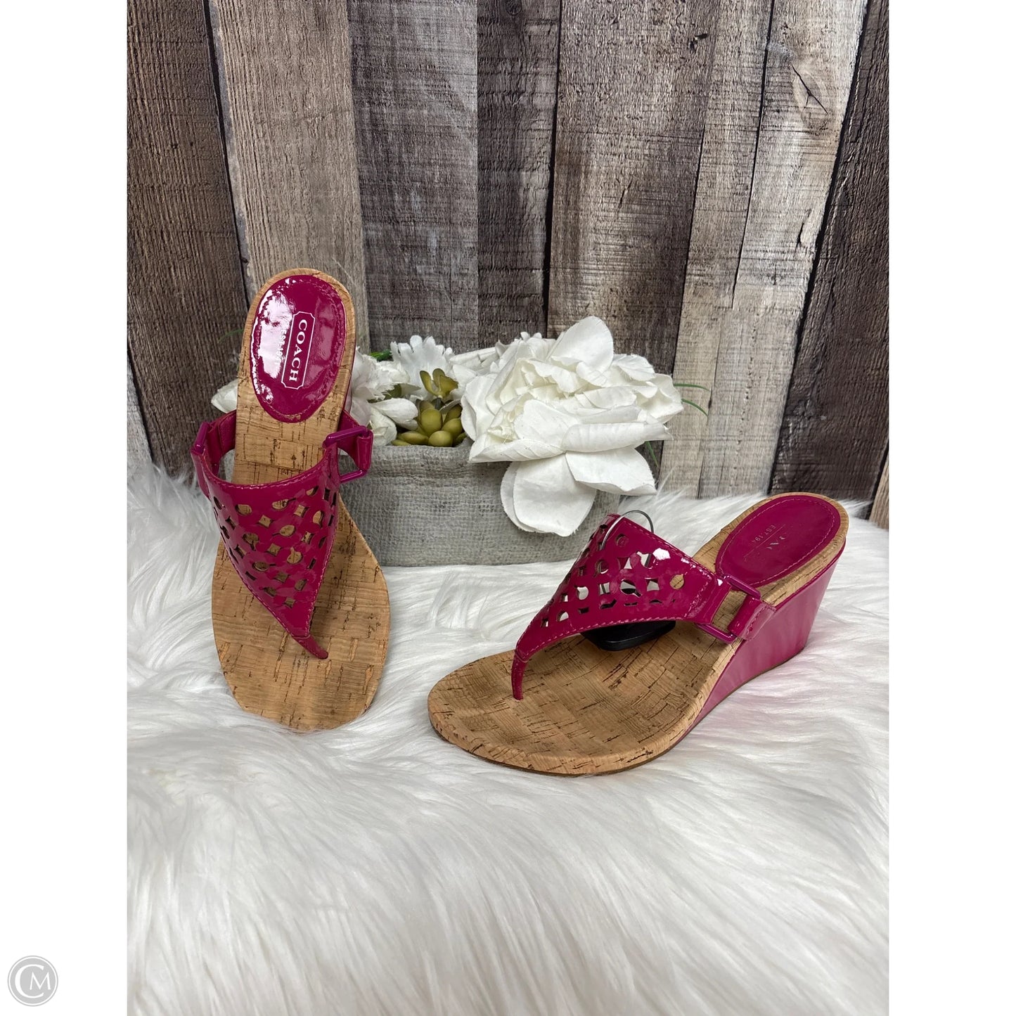 Sandals Designer By Coach In Pink, Size: 6.5