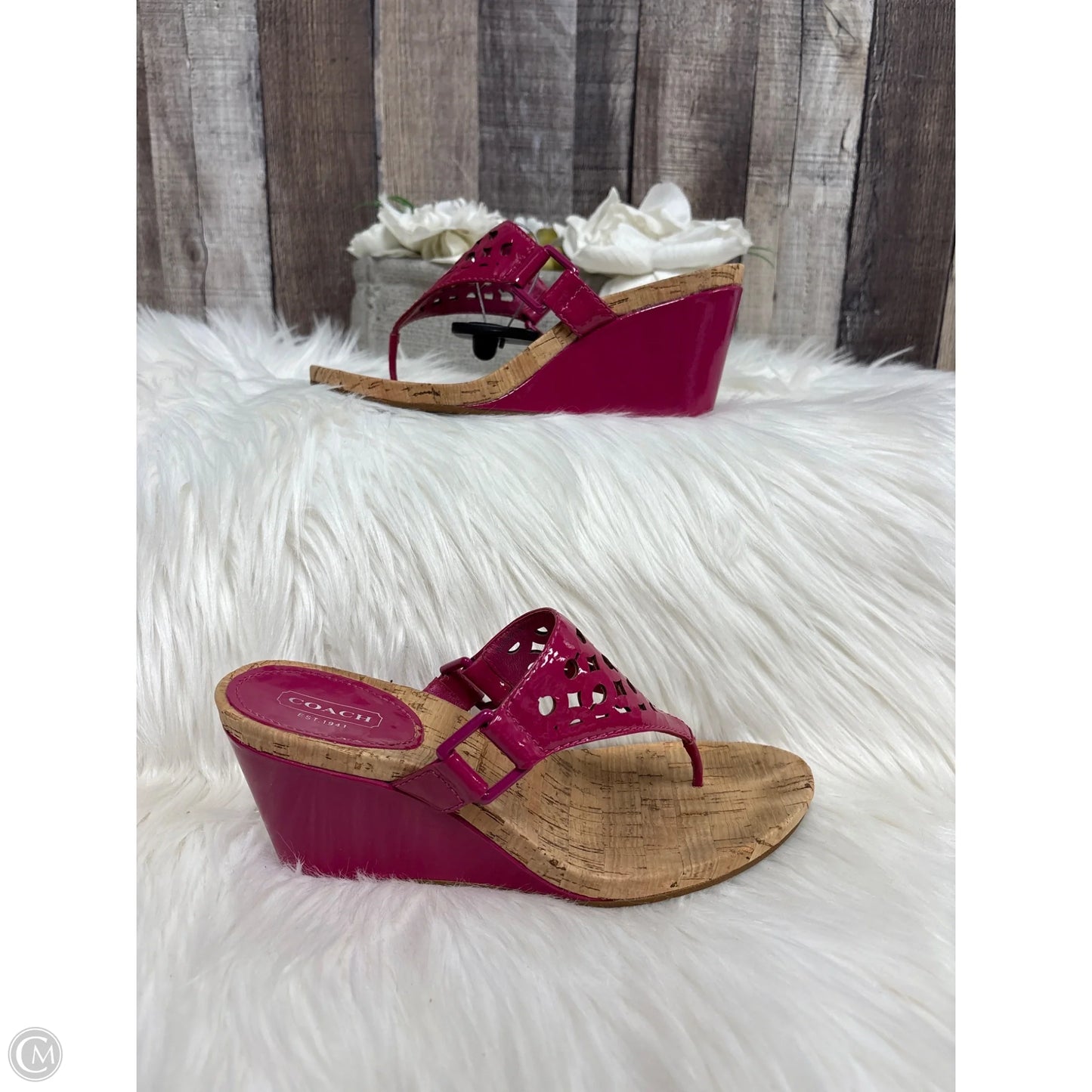Sandals Designer By Coach In Pink, Size: 6.5