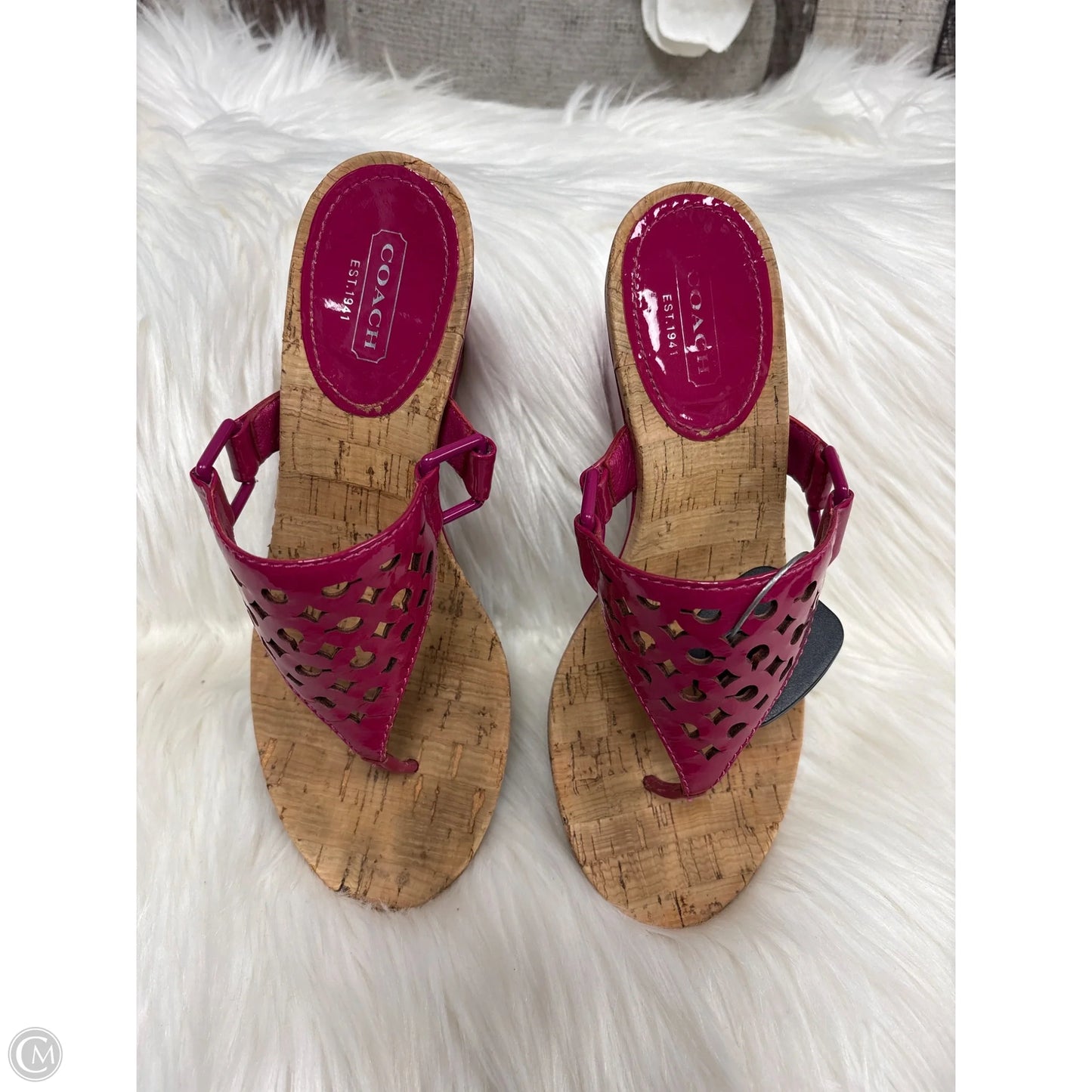 Sandals Designer By Coach In Pink, Size: 6.5