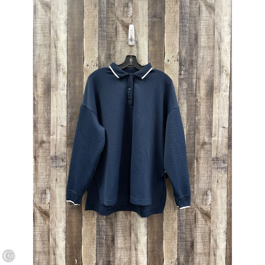 Athletic Top Long Sleeve Collar By Lululemon In Blue, Size: 10
