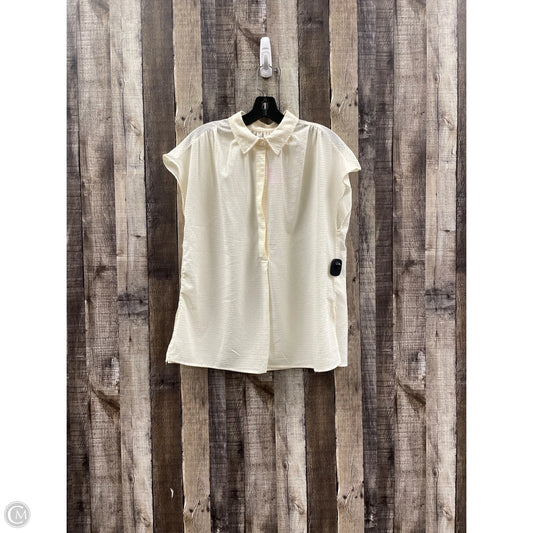 Top Short Sleeve By Max Studio In Cream, Size: M