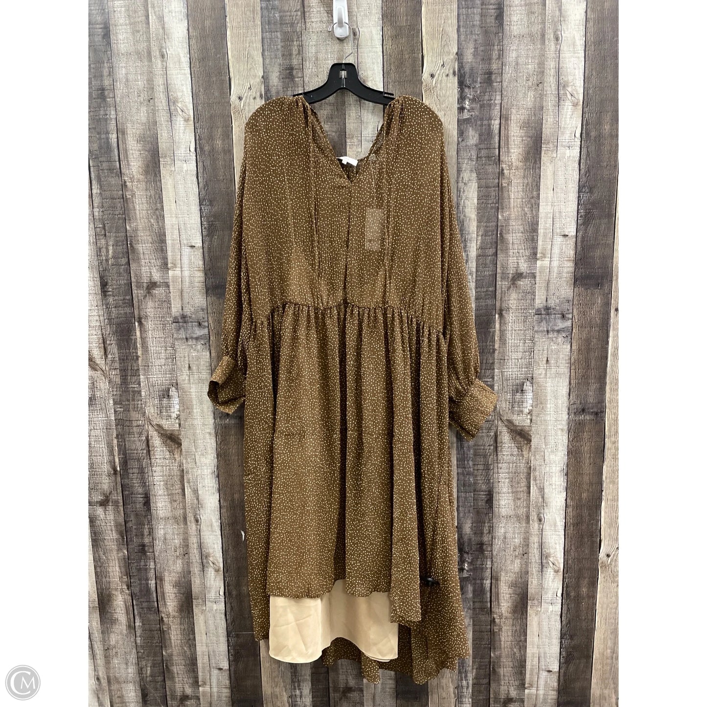 Dress Casual Midi By Vince In Brown, Size: Xxl