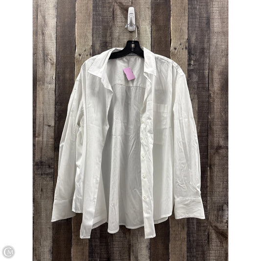 Top Long Sleeve By Calvin Klein In White, Size: Xl