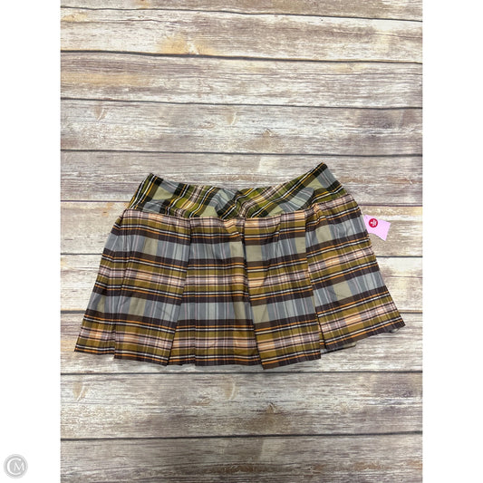 Skirt Mini & Short By Cme In Plaid Pattern, Size: Xl