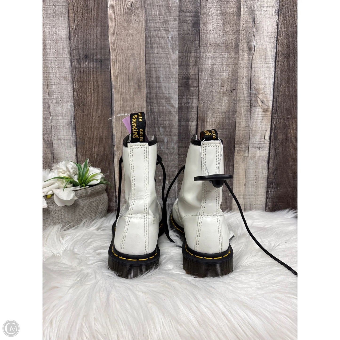 Boots Combat By Dr Martens In White, Size: 7