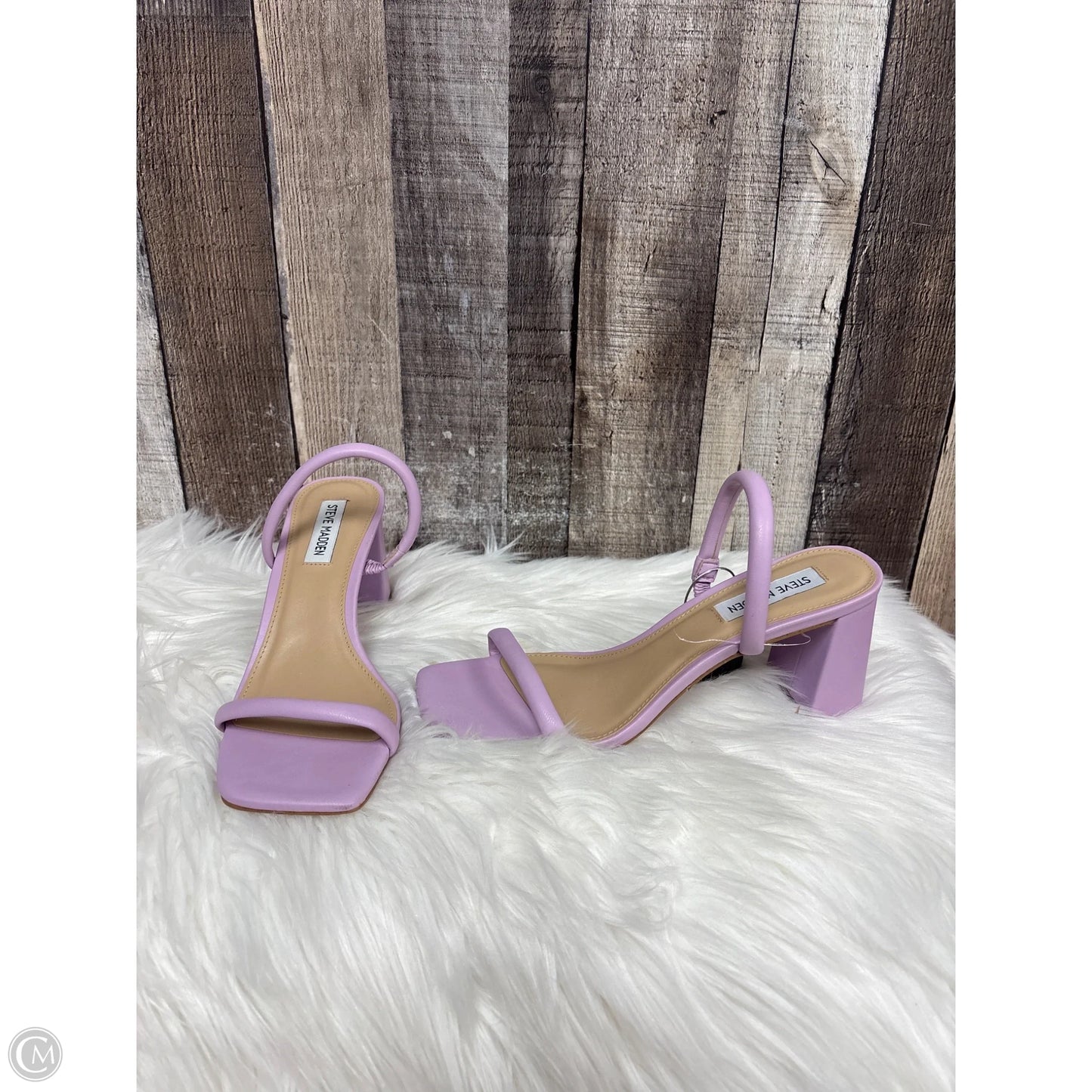 Sandals Heels Block By Steve Madden In Purple, Size: 7
