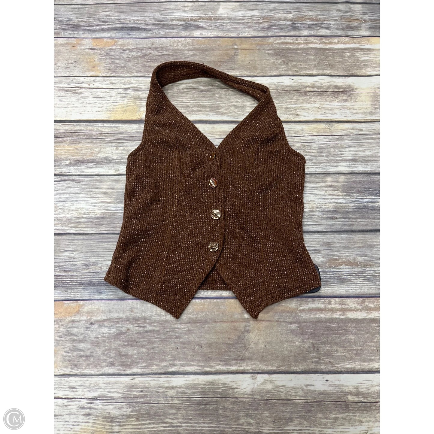 Top Sleeveless By Cmf In Brown, Size: S