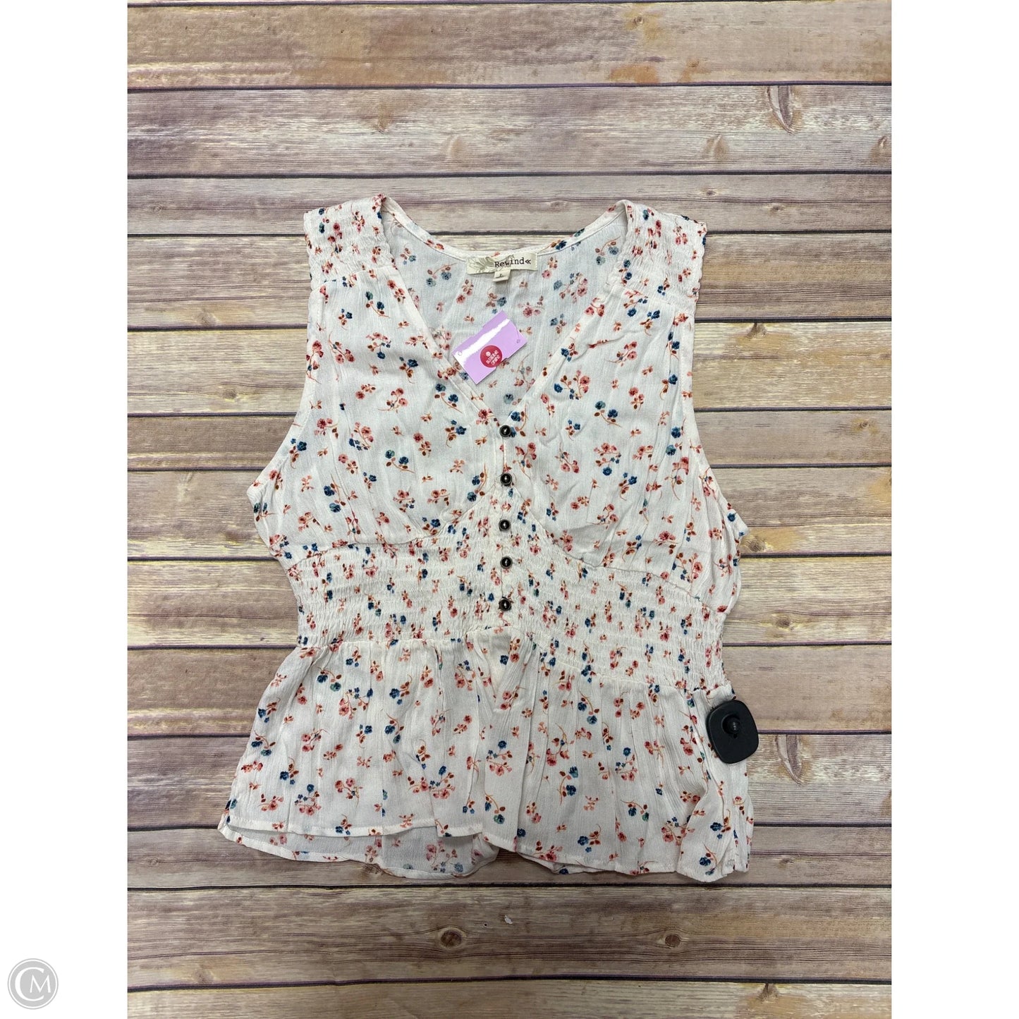 Top Sleeveless By Rewind In Floral Print, Size: L