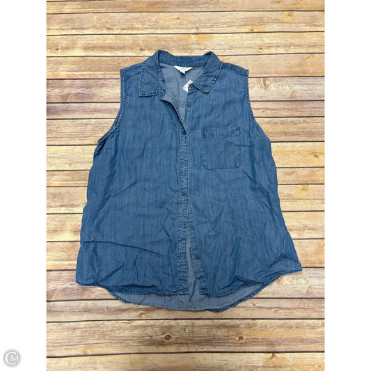Top Sleeveless By Time And Tru In Blue, Size: L
