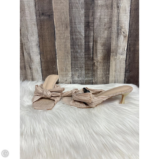 Sandals Heels Kitten By Cmf In Cream, Size: 9