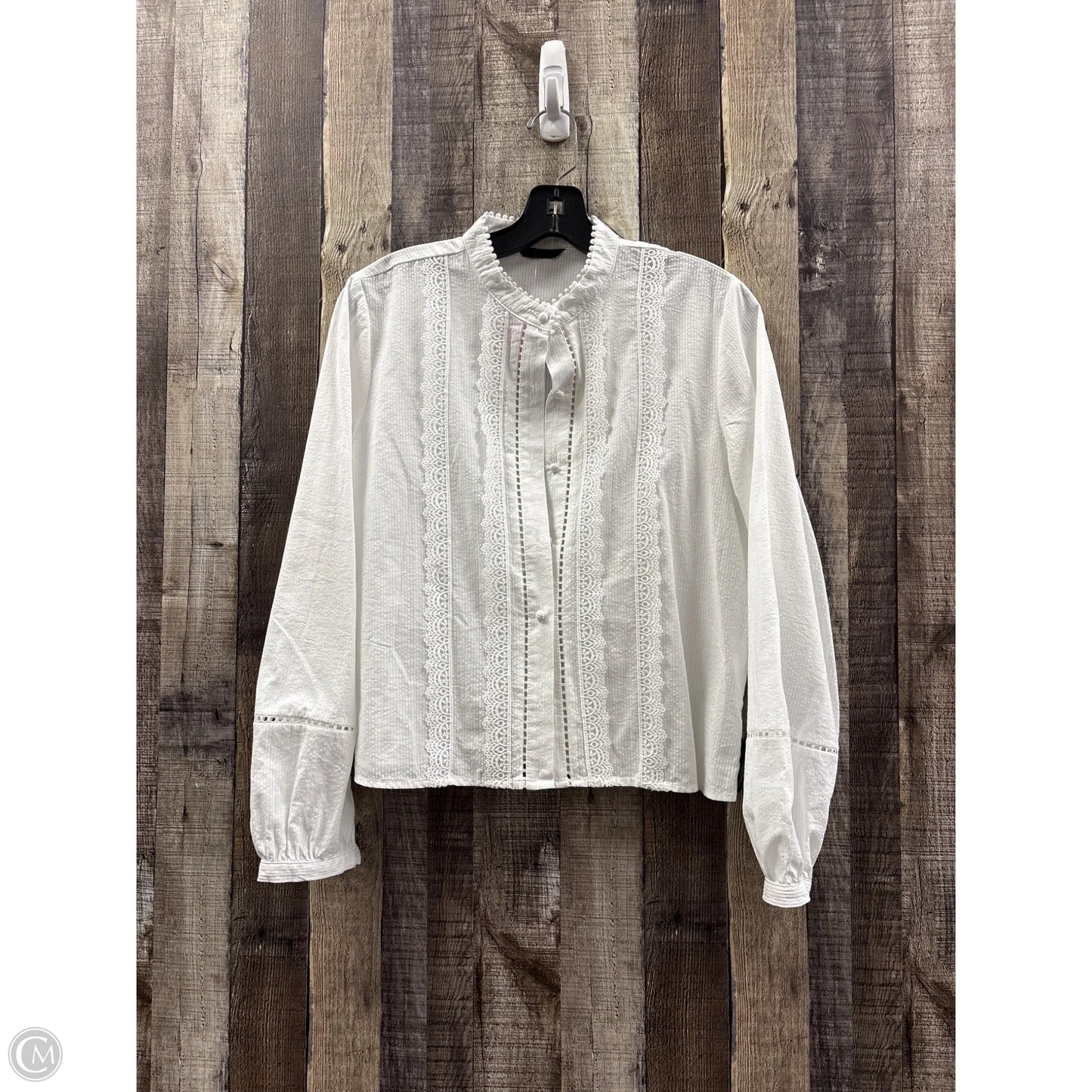Top Long Sleeve By Zara In White, Size: Xl