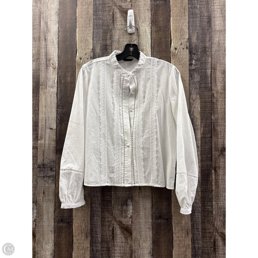 Top Long Sleeve By Zara In White, Size: Xl