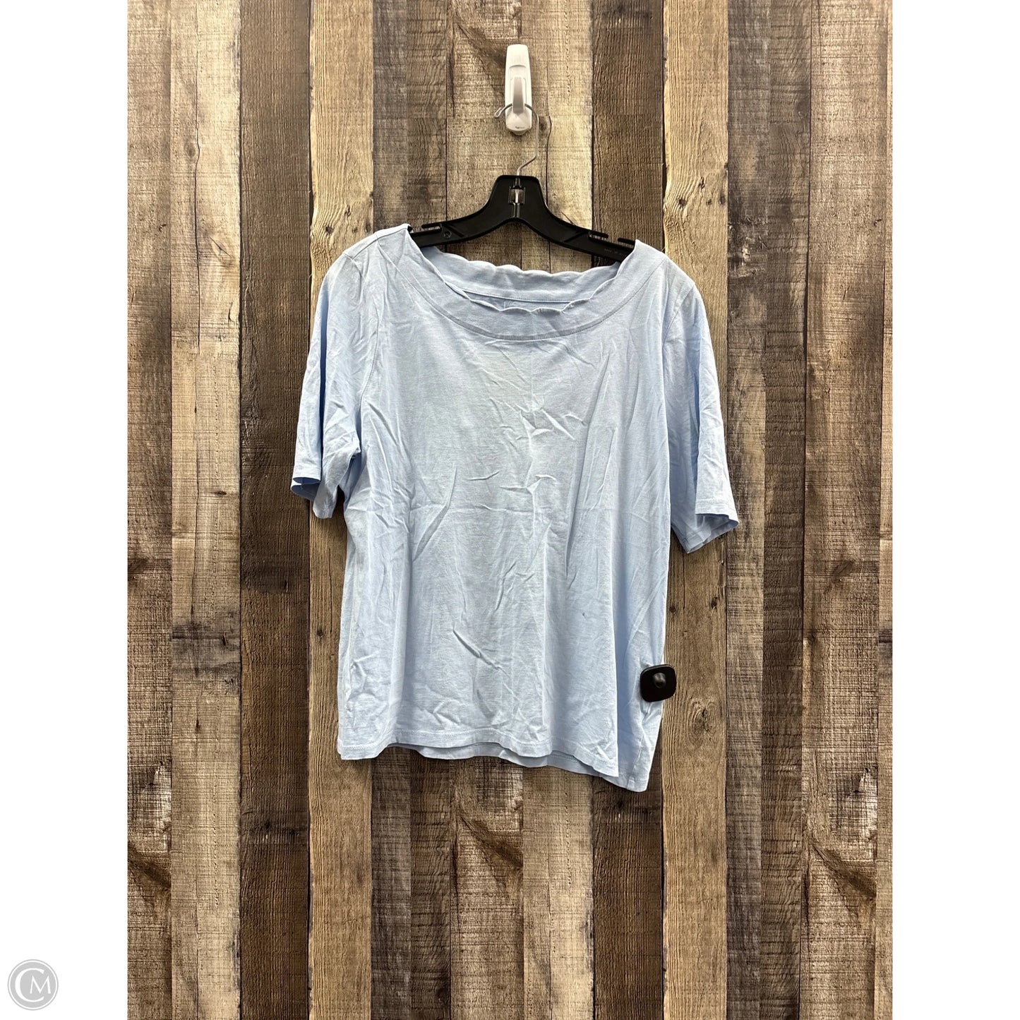 Top Short Sleeve Basic By Talbots In Blue, Size: L