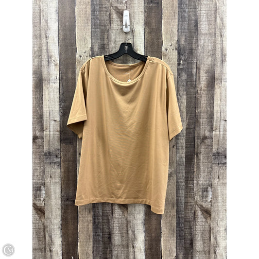 Top Short Sleeve Basic By Susan Graver In Brown, Size: 3x