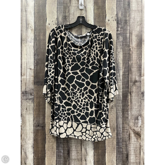 Top 3/4 Sleeve By Susan Graver In Black, Size: 2x