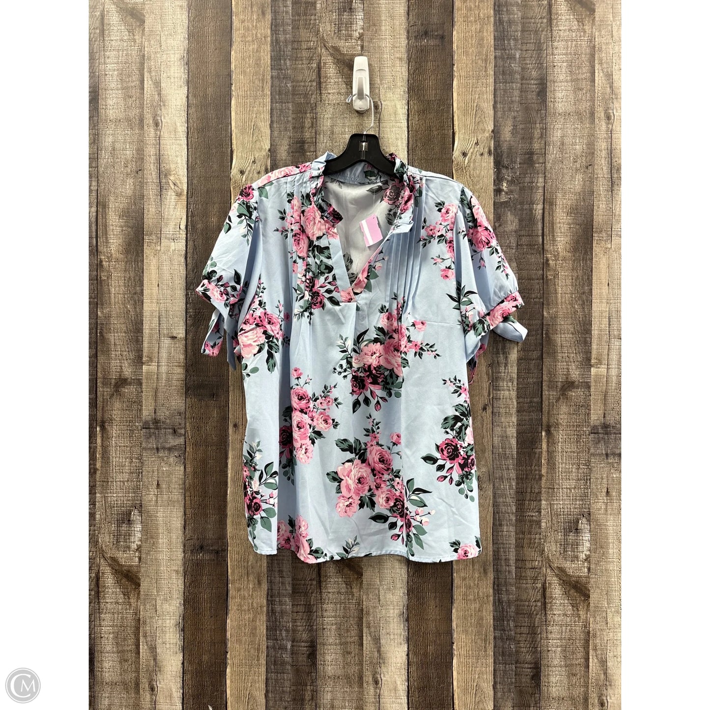 Top Short Sleeve By Shein In Blue, Size: 2x