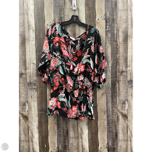 Top Short Sleeve By New York And Co In Floral Print, Size: Xl