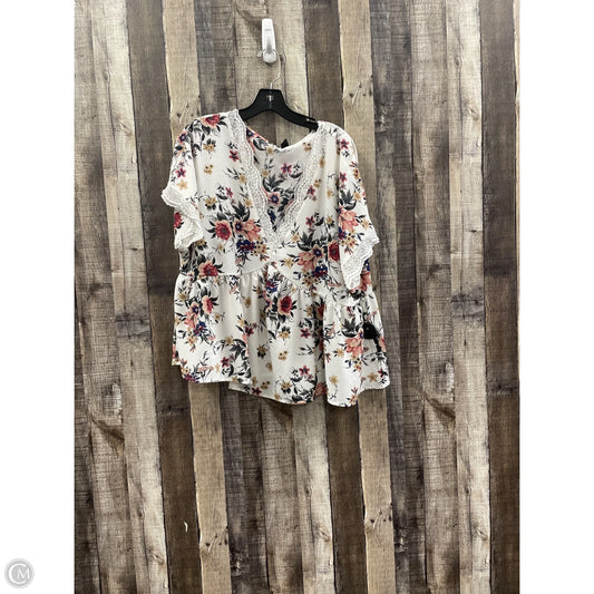 Top Short Sleeve By Shein In White, Size: 1x