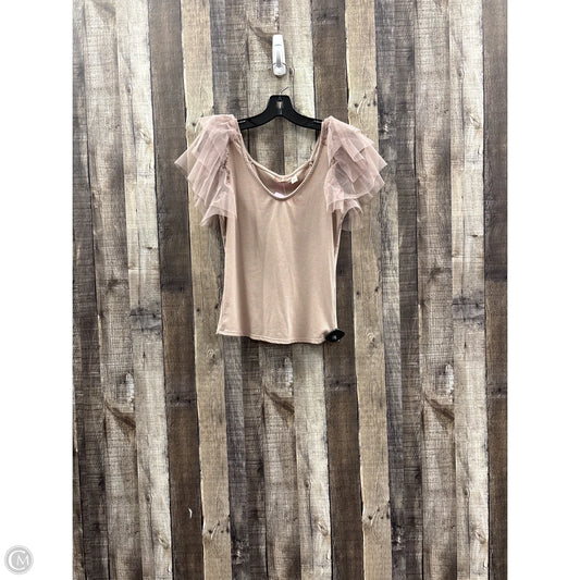 Top Short Sleeve By Willow & Root In Brown, Size: Xs